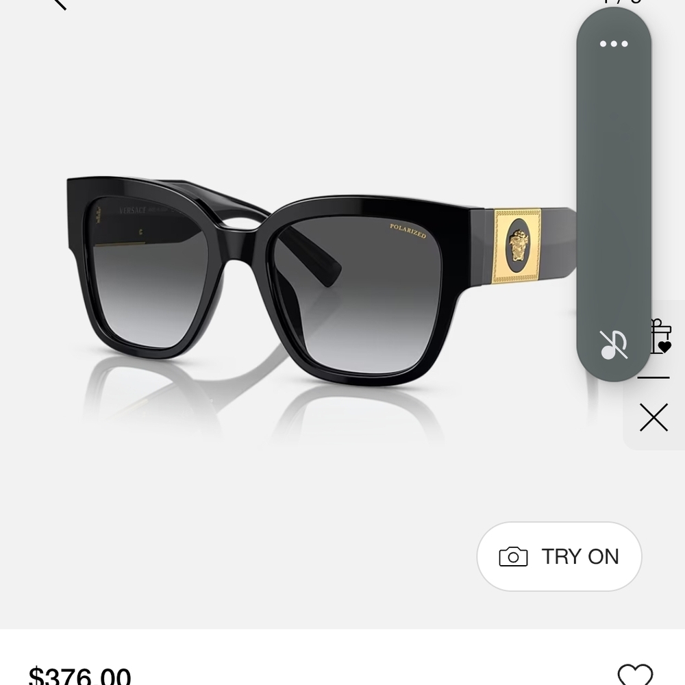 Versace Black Sunglasses with Gold Accent